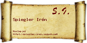 Spiegler Irén névjegykártya